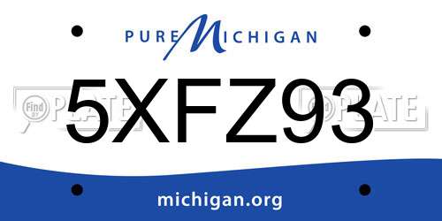 5XFZ93 Michigan License Plate