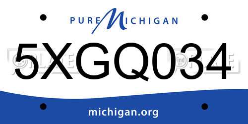 5XGQ034 Michigan License Plate
