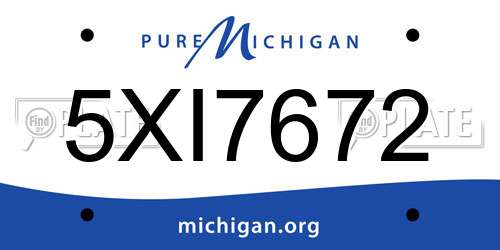 5XI7672 Michigan License Plate