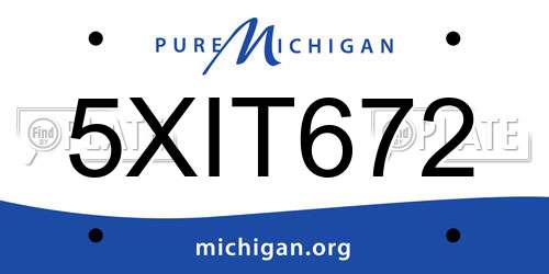 5XIT672 Michigan License Plate