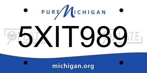 5XIT989 Michigan License Plate