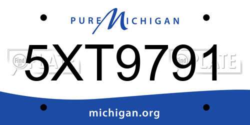 5XT9791 Michigan License Plate