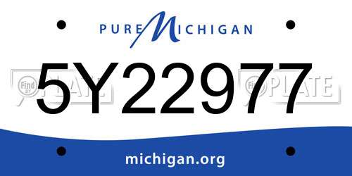 5Y22977 Michigan License Plate