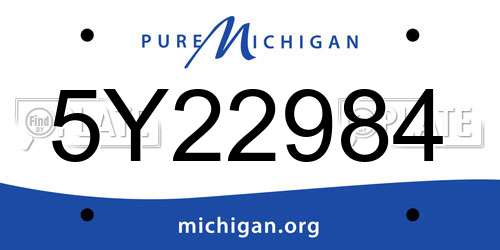 5Y22984 Michigan License Plate