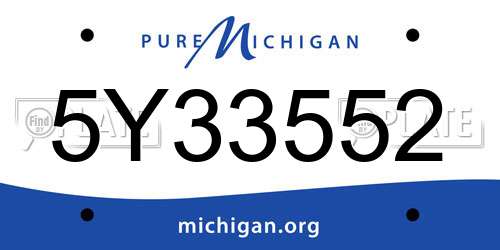 5Y33552 Michigan License Plate