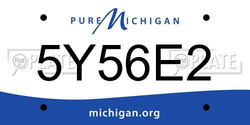 5Y56E2 Michigan License Plate