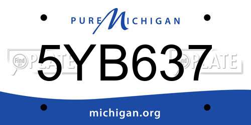 5YB637 Michigan License Plate
