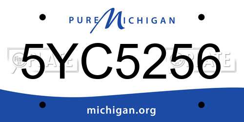 5YC5256 Michigan License Plate