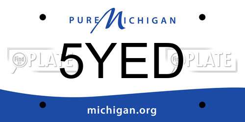 5YED Michigan License Plate