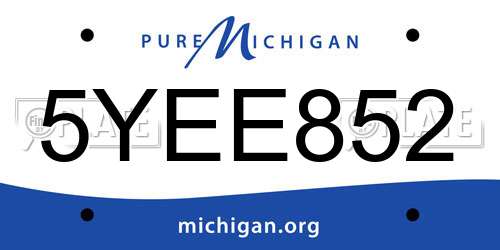 5YEE852 Michigan License Plate