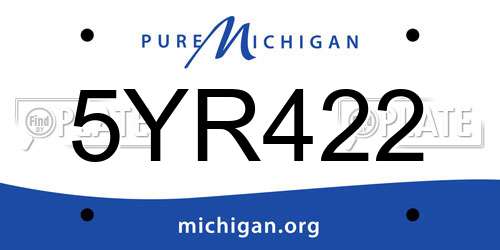 5YR422 Michigan License Plate