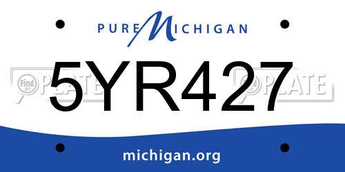 5YR427 Michigan License Plate