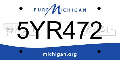5YR472 Michigan License Plate
