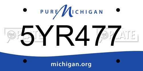 5YR477 Michigan License Plate