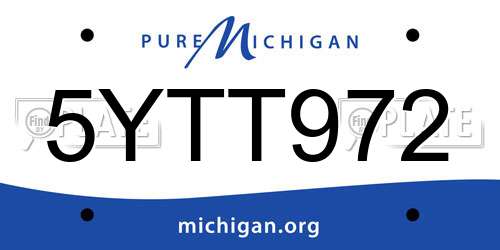 5YTT972 Michigan License Plate