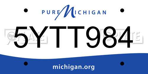 5YTT984 Michigan License Plate