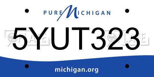 5YUT323 Michigan License Plate