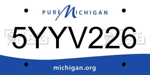 5YYV226 Michigan License Plate