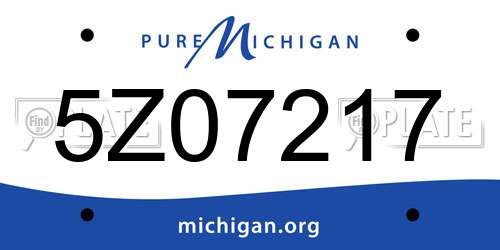 5Z07217 Michigan License Plate