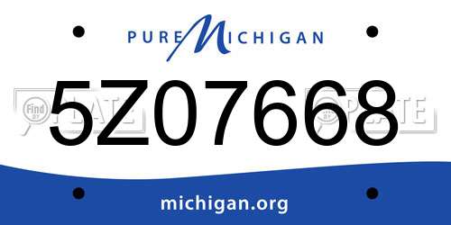 5Z07668 Michigan License Plate