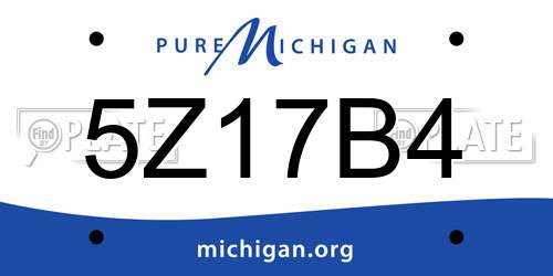 5Z17B4 Michigan License Plate