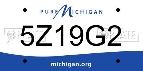 5Z19G2 Michigan License Plate