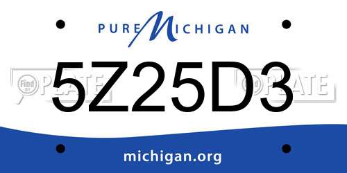 5Z25D3 Michigan License Plate