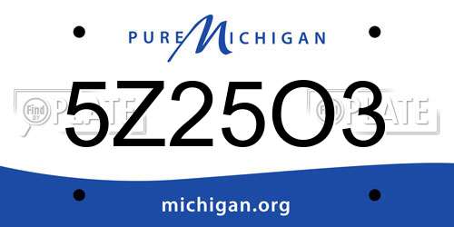 5Z25O3 Michigan License Plate