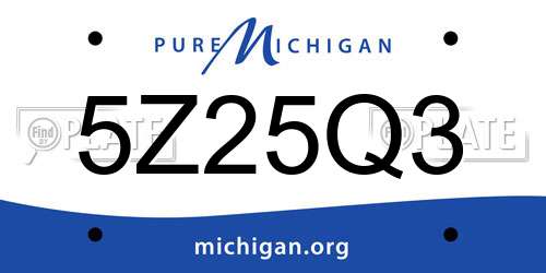 5Z25Q3 Michigan License Plate
