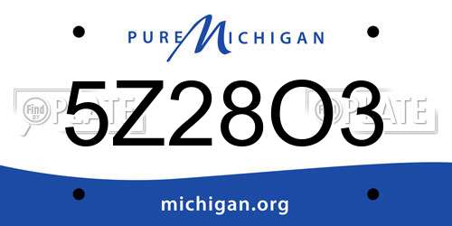 5Z28O3 Michigan License Plate
