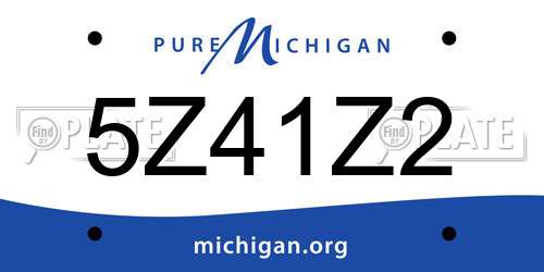 5Z41Z2 Michigan License Plate
