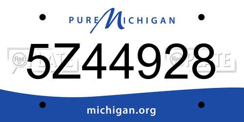 5Z44928 Michigan License Plate