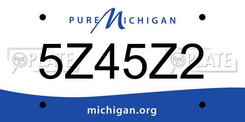 5Z45Z2 Michigan License Plate
