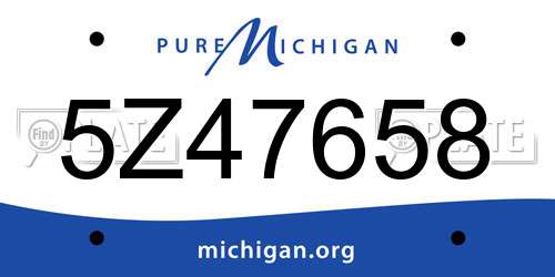 5Z47658 Michigan License Plate