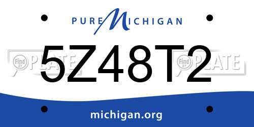 5Z48T2 Michigan License Plate