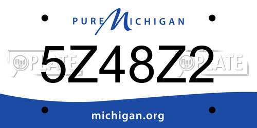 5Z48Z2 Michigan License Plate