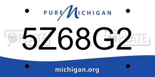 5Z68G2 Michigan License Plate