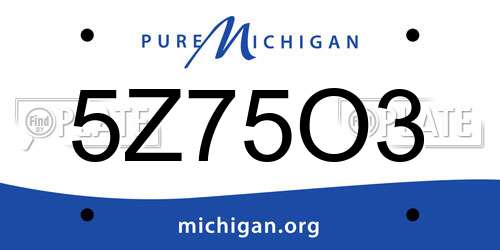 5Z75O3 Michigan License Plate
