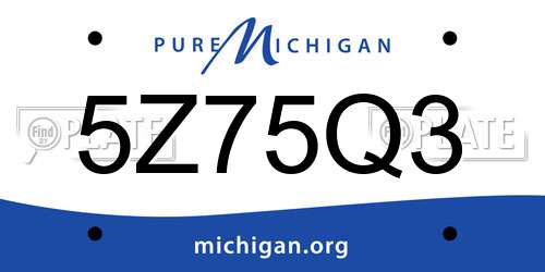 5Z75Q3 Michigan License Plate