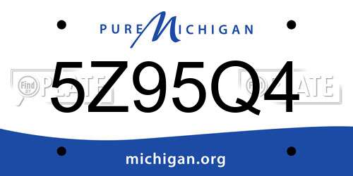 5Z95Q4 Michigan License Plate
