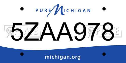 5ZAA978 Michigan License Plate