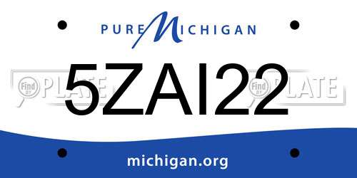 5ZAI22 Michigan License Plate