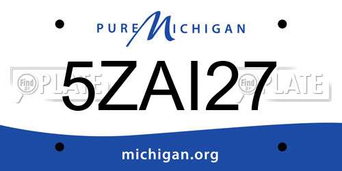 5ZAI27 Michigan License Plate
