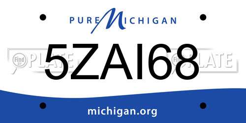 5ZAI68 Michigan License Plate