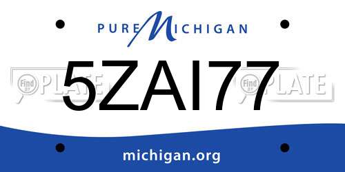 5ZAI77 Michigan License Plate
