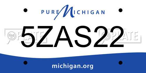 5ZAS22 Michigan License Plate