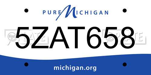 5ZAT658 Michigan License Plate