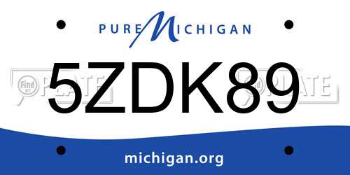 5ZDK89 Michigan License Plate