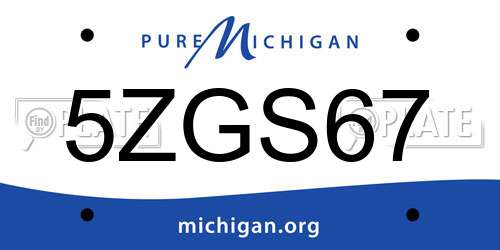 5ZGS67 Michigan License Plate
