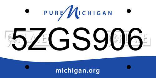 5ZGS906 Michigan License Plate